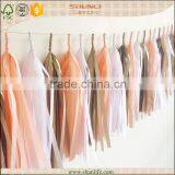 SILVER Hanging Tissue Paper Tassel for Wedding Decoration