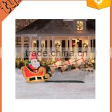 outdoor inflatable light reindeer with santa claus