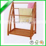 Hot sale design wooden standing towel rack with shoes rack for hotel