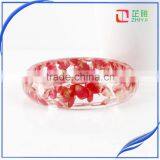 2016 Handmade High-bright Pressed Rose Flower Petal Resin Bangle for Women thumbnail-4