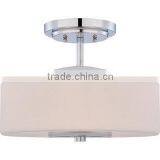 Polished Chrome Semi-Flush Mount Ceiling Fixture With Oval Glass Shade thumbnail-2