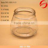 570ML 19OZ Fat Body Glass Jam Jars With Lids For Sale thumbnail-2