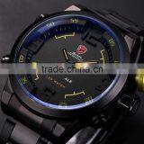Military SHARK Analog LED Stainless Steel Sport Quartz Wrist Men Digital Watch thumbnail-3