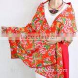 2017new Product 100% Silk Stain Long Flower Scarves thumbnail-5