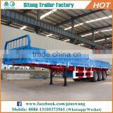 China Hot Sale 3 Axle Flatbed Trailer With Sides Bulk Cargo Transport Drop Side Trailer for Sale thumbnail-2