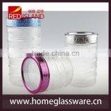 Round Glass Storage Jar With Plastic Electroplating Lid