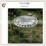 Antique White Glass Top Metal Dining Table Set thumbnail-1