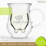 Unique Shaped Coffee Tea Double Wall Milk Glass Cup thumbnail-1