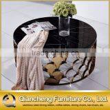 2017 New Design Black Marble Top Round Coffee Table