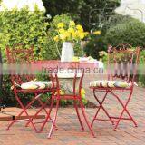 Outdoor metal table and chairs