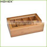 Bamboo Tea Bag Storage Box With Lock And Clear Window/Homex_Factory thumbnail-1