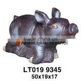 Vietnam Ceramic Wholesale Garden Ornament High Fired Pig Statue thumbnail-1