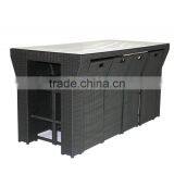 High Top Wicker Bar Table And Chair Set thumbnail-4