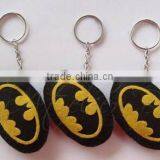 New Products Wholesale Oval Shape Ball Superhero Designed Key Ring Promotional Gift Felt Batman Keychain Made in China thumbnail-1