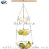 3 Tier Wire Hanging Basket,chrome thumbnail-1