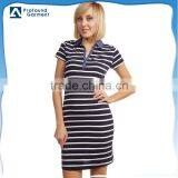 2015 Summer Cotton Fabric Black Simple Ladies Plain T-shirt Fashion Dress With Pocket thumbnail-1