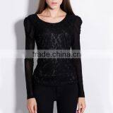 Women's Fashion Clothing Autumn Wear Long Sleeve Black Fancy Designer Western Tops Images thumbnail-2
