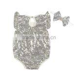 Sequin Baby Romper Toddler Rompers Newborn Baby Clothes With Bow thumbnail-5