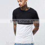 Customize Men Longline Muscle Slim Fit Contrast Color Blank T-shirt thumbnail-1