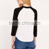 Crew Neck Wholesale 3/4sleeve Blank t Shirt Ringer t Shirt thumbnail-4