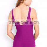 Simple Scoop Neck And Back Swimsuit Customizable Lower Cut Leg Opening Fully Lined Swimwear Womens One Piece Swimsuit Lining thumbnail-6