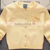 OEM 100% Cotton Knitted Cute Bows Girls Pink Cardigan Sweaters thumbnail-2