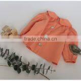 Yiwu Mingzhen Garment Shirt Linen Icing Girls Shirts Doll Collar Orange Shirt thumbnail-2