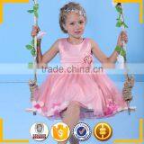 Rose Red Casual Loose Fit Summer Smocked Dresses Party Frocks for Girls thumbnail-2