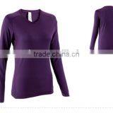 OEM Custom Ladies Sports Elastic Long Sleeve T Shirt 2016 thumbnail-2