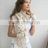 Beige Wool Scarf Special Design