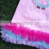 Pink Girls Dress New Design Ruffle Dress Clothes 100%cotton Cute Owl Children Kids Clothes With Matching Necklace and Headband thumbnail-3