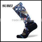 Coolmax Anti-bacterial Men Knee High Compression Fashion Photo Print Elite Basketball Socks Sport Stocking thumbnail-4