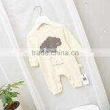 100% Cotton Pure Color Cute Printing Wholesale Baby Autumn Playsuit thumbnail-2