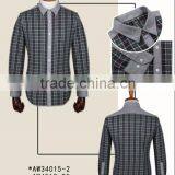 100% Cotton Contrast Collar, Cuff and Placket Checked Flannel Men Shirts thumbnail-1
