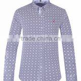 2017 Men's Long Sleeve Graphic Printed Slim Fit Shirt With Contrast Collar and Cuff thumbnail-2