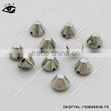 8x6mm Silver Cone Shape Sew on Spike Studs for Shoes Clothing thumbnail-1