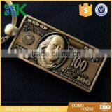 Custom Metal Alloy Imitation Dollar Key Chain Travel Commemorative Small Gift Coin Key Chain thumbnail-2