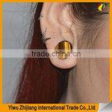 Natural Stone Cat'S Eye Tiger'S Eye Malachite Turquoise Amethyst Gold Sandstone Unakite Flared Plugs Expander thumbnail-4