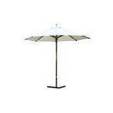 White Parasol Outdoor Sun Umbrella with Wooden Pole , Outdoor Market Umbrella