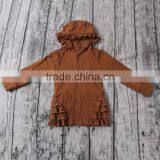 2016 Yawoo Wholesale New Designs Gray Plain Cotton Hoodie Cardigan Girls Fall Clothes thumbnail-5