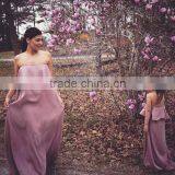 Mommy and me Maxi Dresses Family Clothing Sets Light Purple Women Wear thumbnail-1