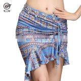 Q-6061 Egyptian Milk Silk Flower Printing Short Belly Dance Skirt thumbnail-1