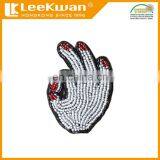 OKAY Glass Beaded Embroidrey Sew-on Patch, Embroidery Bead OKEY Applique,Sequin Bead Embroidery Patch Design thumbnail-1