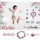 Premium Extra Soft Fleece Custom Digital Printing Soft Baby Monthly Milestone Blanket thumbnail-2