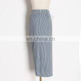 TWOTWINSTYLE Elegant Striped Pearls Ruched High Waist Patchwork Split Irregular Midi Skirts 2020 thumbnail-2