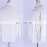 Белая хлопковая рубашка 2019 года для женщин. Сексуальная, с вырезом, с пиджакальным воротником и бисопскими рукавами. Летняя пляжная одежда. Верхняя одежда и блузка-туника для женщин thumbnail-6