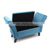 Customized Home Furniture Large Wooden Seat Velvet Sofa Chair Bench Footstool With Big Storage Space thumbnail-4