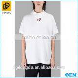 2016 fashon White stretch cotton t shirts with logo embroidery