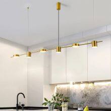 Gold or Black Simple LED Chandelier Modern Kitchen Island Long Hanging Light Dining Bar Office Coffee Restaurant Pendant Lamp thumbnail-5