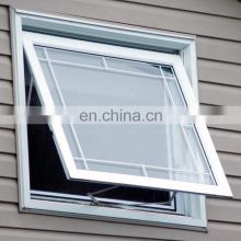 Aluminum top hung windows glass awnings window design for toilet bathroom